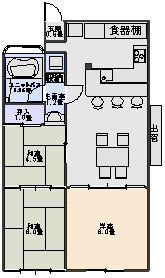 珪藻土 無垢材 自然素材リフォームの日吉プラス:リビングリフォーム工事後平面図